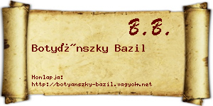 Botyánszky Bazil névjegykártya